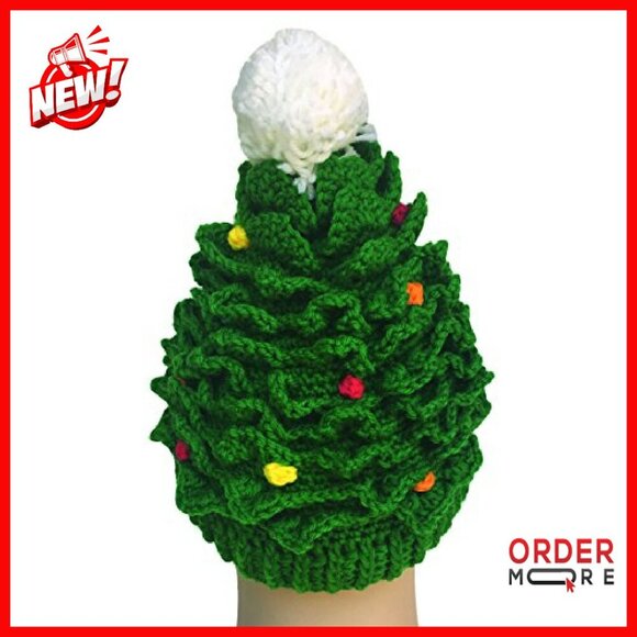 Handmade Knitted Crochet Beanie Santa Hat One Size Fits Most Adults